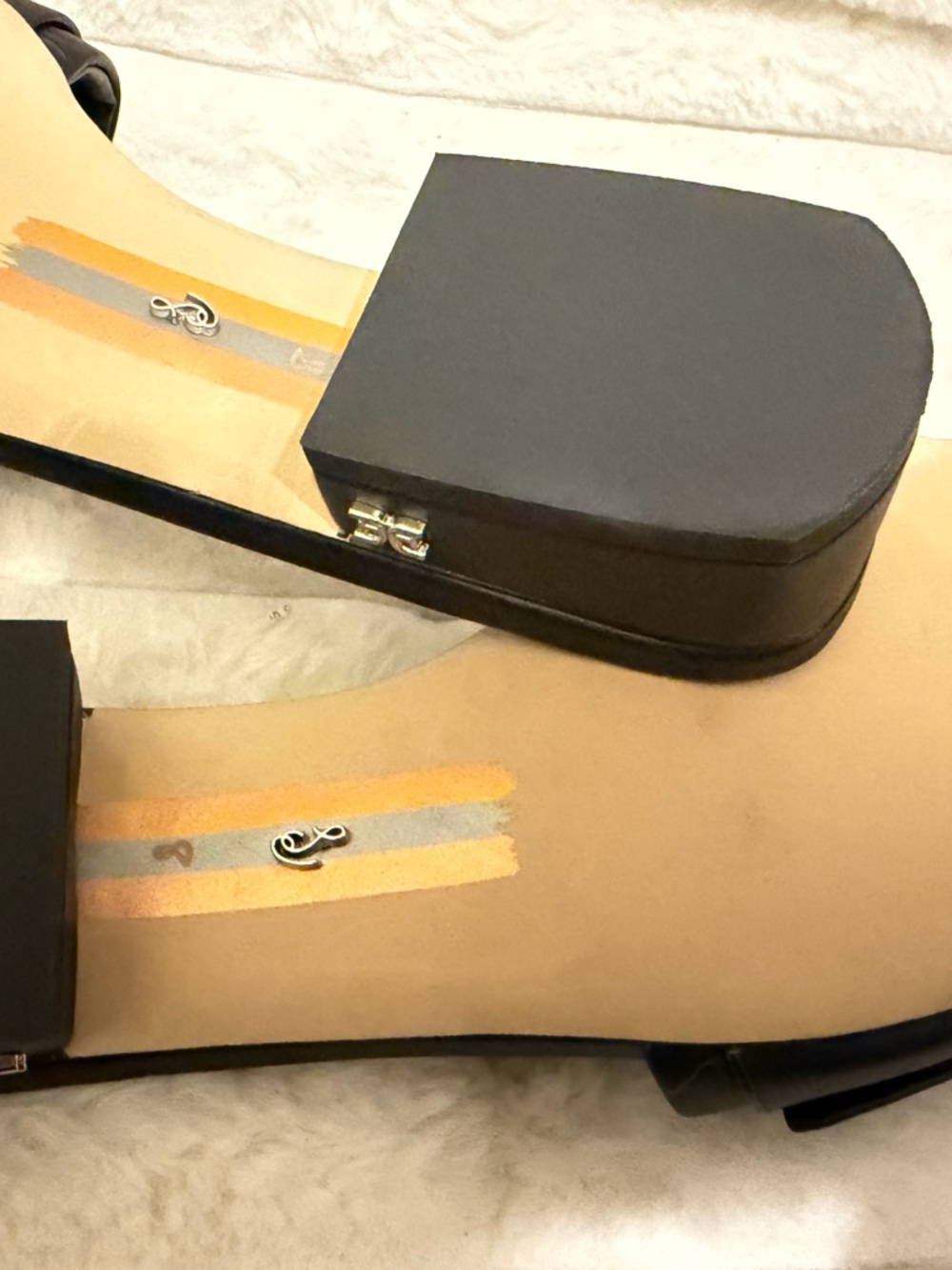 Sam Edelman Black Leather Buckle Slide Mules - Picture 6 of 7